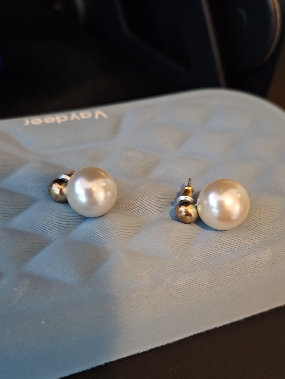 Monet Cream Pearl Double-Back Stud Earrings
